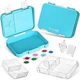 My Vesperbox – Len – Bento Box Niños – Fiambrera con 4 + 2 compartimentos – Extremadamente resistente – Fiambrera – Fiambrera ideal para la guardería y la escuela… (azul claro)