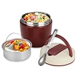 Romon Termo para Comida 800 ml, Recipiente Térmico Fiambrera Termica para Comida, Calentador Alimentos Portatil Frasco Acero Inoxidable Contenedor Térmico con Cuchara Plegable para Adultos Niños