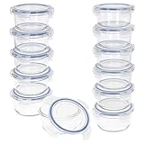 AKTIVE Max Home Pack 12 Recipientes herméticos de vidrio, Fiambrera cristal apta para microondas, Envases para comida con cierre, 420 mililitros, Tapas transparentes, Contenedor de alimentos (16534)