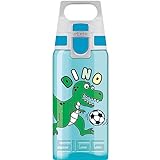 SIGG VIVA ONE Football Dino Cantimplora infantil (0.5 L), botella transparente sin sustancias nocivas y con tapa hermética, cantimplora para niños (Amazon Exclusive)