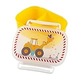 Sigikid 25267 - Fiambrera, color amarillo y excavadora Bodo, 17 x 11 x 7 cm
