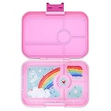 Yumbox Lonchera Bento a prueba de fugas, para mujeres, adolescentes y niños, tamaño grande, bandeja de 4 compartimentos con sección grande para sándwich, ensaladas y lados y salsa bien (Capri rosa -