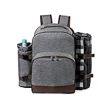 Mochila Nevera Picnic 4 Servicios | 32 Piezas | Incluye Manta 120x150 cm, Botellero, Tabla de Corte, Cubiertos y Vajilla | Diseño Premium en RPET | Extra PosaMóvil