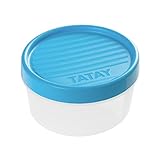 Tatay Fiambrera de Alimentos, Hermética, 0.5L de Capacidad, Tapa de Rosca, Libre de BPA, Apto Microondas y Lavavajillas, Color Azul. Medidas: 12 x 12 x 6,6 cm