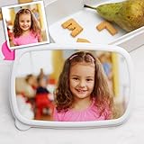 Transparent Gift Fiambrera Infantil Personalizada con Foto. Fiambreras para Niños y Niñas. Porta Bocadillos para Colegio, Guardería y Excursión. Caja Almuerzo y Merienda con Tapa para Vuelta al Cole