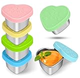 Hydream Recipiente para aderezos para ensaladas, 6 unidades, 62 ml, acero inoxidable, recipiente para condimentos, caja de condimentos, recipientes reutilizables para salsas