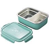 Loncheras de acero inoxidable para niños con compartimentos, cajas de desayuno de metal para adultos, guardería y escuela