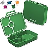 My Vesperbox Bia - Bento Box Niños - NUEVO - Cierres reforzados - A prueba de fugas y libre de BPA - Extremadamente resistente - Fiambrera - Ideal para guardería y escuela... (verde)