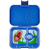 Yumbox Panino - Lonchera Bento a prueba de fugas para niños y adultos (Surf Blue Dino), 4 comparaciones, perfecta para almuerzo empaquetado en sándwich, compacta de 8.5 x 6 x 1.8 pulgadas, porciones