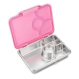 Yumbox Prêt - Caja Bento de acero inoxidable con tapa a prueba de fugas, bandeja apta para sándwiches (Versalles rosa)