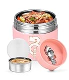 Bixury Fiambrera Termica Comida Caliente, 1300ml Termo Comida Caliente Acero Inoxidable, Taza Aislada con Cuchara Plegable (B)