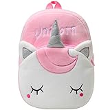 Kasgo Mochila Infantil, Mochila Guardería Niño Mochilas Bebe Niña Pequeño Mochila Kindergarten Linda Mochila Preescolar Felpa 3D Animales Suave Mochilas Primaria para 1-3 Años, Unicornio