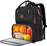 MATEIN Mochila Portatil Almuerzo, Mochila de Picnic con Compartimento Aislado, Bolsa más Fresca de 17' para Hombres y Mujeres, Bolsa de Almuerzo Refrigerada para Camping Viajes Trabajo, Negro