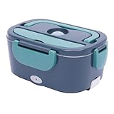 GWOalseO - Caja de almuerzo eléctrica con capacidad de 1,5 L, calefacción a temperatura constante PTC, portátil, calentamiento rápido, ideal para el trabajo, los viajes y la oficina