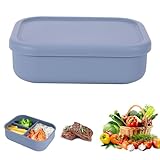 ZONJIE Fiambrera de silicona para adultos, para héroes escolares, fiambrera Bento, irrompible y a prueba de fugas, reutilizable, apta para lavavajillas y microondas, 800 ml (azul)