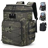 Mochila Nevera Doble 30L Mochilas termicas para Picnic - Mochila Nevera portatil Grande Impermeable y a Prueba de Fugas,Bolsa termica Multiusos para Camping/BBQ/Viajes/Pesca y Playas Camu negroA