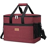 Lifewit Nevera Portatil 33L, Bolso Neveras Isotermica para Hombre, Grande Bolsas Termica Porta Alimentos, Cooler Bag Tela Plegable para Playa, Camping, Viaje, Trabajo, Picnic, Rojo Vino