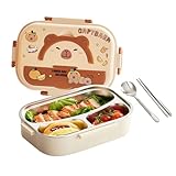 Loncheras, 3 compartimentos de acero cromado, utensilios de almacenamiento de alimentos para adultos, ligeros y compactos, recipientes de aperitivos para oficinas, picnic, camping, al aire libre