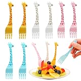 ROLMZJX 12 Piezas Mini Tenedores Infantiles Para Fruta, Palillos De Comida De Plástico Para Frutas y Pasteles, Ideal Para Fiestas De Cumpleaños y Colegio