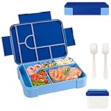 Zyluniy Fiambrera Lunch Box 1300ML, Bento Box Fiambrera Infantil con Compartimentos y Cubiertos, Loncheras Hermetico Fiambreras para Adultos Niños Escuela Guardería,Loncheras para Picnic, Trabajo,Azul