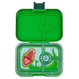 Yumbox Panino Bento Box a prueba de fugas, lonchera Bento de 4 compartimentos para niños y adultos; perfecta para almuerzo empaquetado en sándwich, compacta de 8.5 x 6 x 1.8 pulgadas, porciones