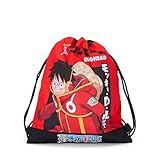 Franco Cosimo Panini One Piece - Bolsa con cordón oficial de una pieza, compacta y versátil, ideal para gimnasio, escuela, viajes, fiambrera, idea de regalo para niños y adolescentes, rojo, 35 x 42 x