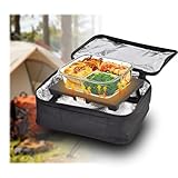 RVOWTAGL Tartera Electrica 12V/24V/110V/220V,60W, Fiambreras Comida Trabajo Electrica con Bolsa Isotérmica, para Oficina,Hogar,Viajes,Coche y Camión