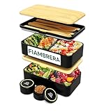 Umami Fiambrera Para Comida De Trabajo, Bento Lunch Box Japonés, Con 4 Compartimentos, Cubiertos, Recipientes Para Salsa, Caja De Almuerzo Sin BPA, Apta Para Microondas, Porta Alimentos 100% Hermética