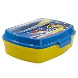 Fiambrera rectangular para el almuerzo infantil con cubiertos de La Patrulla Canina