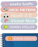 50 Etiquetas Adhesivas Personalizadas, de 6x1 cms, para marcar objetos, libros, fiambreras, etc.