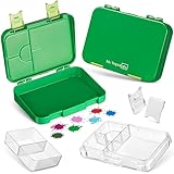 My Vesperbox – Len – Bento Box Niños – Fiambrera con 4 + 2 compartimentos – Extremadamente resistente – Fiambrera – Fiambrera ideal para la guardería y la escuela… (verde)