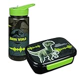 Scooli - Set de vajilla Infantil de Regalo Jurassic World - Set Compuesto por Fiambrera y biberón - Ideal para el Colegio o la guardería - a Partir de 4 años - de plástico - sin BPA