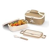 Lille Home Fiambrera Bento de 1000ml para adultos y niños, Fiambrera portátil de acero inoxidable, Contenedor para almuerzo con bolsa de almuerzo y utensilios-088