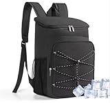 Mochila Nevera Isótermica-Bolsa de Picnic 23L, Grande Nevera de Playa Termica-Impermeable a Prueba de Fugas,Mantiene Temperatura Caliente, Maleta Amplia,Cooler Portatil, Hielera,Negra.