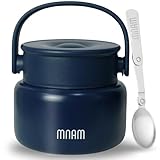 mnam Termo para Comida Caliente. 500 ml - Acero Inoxidable Doble Aislado con Cuchara - Fiambrera Termica Infantil y Adultos - Termo Comida Caliente Adulto - Termo Infantil - Termo Bebe Sólidos