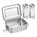 Fiambrera acero inoxidable con compartimentos – 850 ml lunch box adultos, resistente, ideal como fiambreras comida trabajo y adecuada también para niños.
