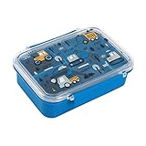 I-Drink Lunch Box - Porta merienda alimentaria con cubiertos para niños, pícnic, escuela con dibujos de infancia, sin BPA (TRUCK)