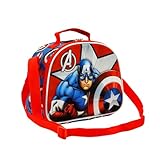 Marvel Capitán América Gravity-Bolsa Portamerienda 3D, Rojo, 25.5 x 20 cm