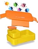 My Vesperbox – Lite – Bento Box Niños – Fiambrera – Extremadamente resistente – Fiambrera – Fiambrera ideal para guardería y escuela (naranja – amarillo)