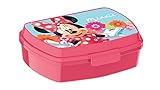 ALMACENESADAN Sandwichera rectangular multicolor; producto de plástico reutilizable; libre de BPA; dimensiones interiores 16,5x11,5x5,5 cm (Disney Minnie Mouse)