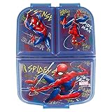 Spiderman (Marvel) | Sandwichera Con 3 Compartimentos Para Niños - Lonchera Infantil - Porta Merienda - Fiambrera Decorada