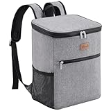 Lifewit Mochila de Refrigeración Bolsa Térmica Porta Alimentos Mochila Grande Suave para la Playa/Picnic/Día de Campo/Barbacoa, Gris