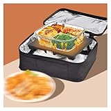 RVOWTAGL Fiambrera Electrica Comida Trabajo 12V/24V/110V/220V,60W, Lonchera Electrica con Bolsa Isotérmica, para Oficina,Hogar,Viajes,Coche y Camión