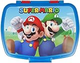 ALMACENESADAN 2712; Sandwichera rectangular multicolor Super Mario; producto de plástico reutilizable; libre BPA