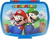 ALMACENESADAN 2712; Sandwichera rectangular multicolor Super Mario; producto de plástico reutilizable; libre BPA