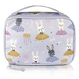 TA Trend Atelier bolsa térmica infantil, bolsa de almuerzo, mini bolsa isotérmica para cosméticos, medicamentos, tentempiés - 1,5 l (Lila-Bailarina)