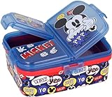 RSL Sandwicheras con 3 Compartimentos para niños - lonchera Infantil - Porta merienda - Fiambrera Decorada (Mickey Mouse)
