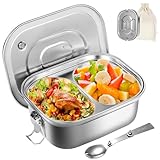 GOLXUWO Fiambrera de acero inoxidable,1000ml Doble capa lonchera sellada a prueba de fugas, Fiambrera de acero inoxidable de primera calidad Sin BPA Apto para lavavajillas