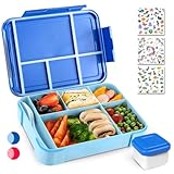 PUWOWYE Fiambrera Para Niños con Compartimentos, Lunch Box, Bento Box a Prueba de Fugas de 1330 ml para Niños, Lonchera para Niños y Niñas, Apta para Colegios, Guarderías y Picnics, sin BPA (Azul)