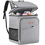 Lifewit Mochila Nevera 26L (34 Latas), Mochila Termica Isotermica Grande, Nevera Portatil Porta Alimentos para Hombre Mujer, Cooler Bag para Picnic/Playa/Barbacoa/Camping/Trabajo/Viajes, Gris